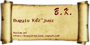 Bugyis Kájusz névjegykártya